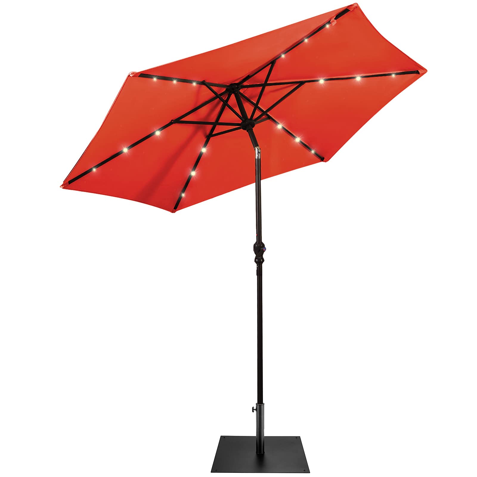 Giantex Patio Umbrella with Umbrella Base Stand 40 LBS Steel