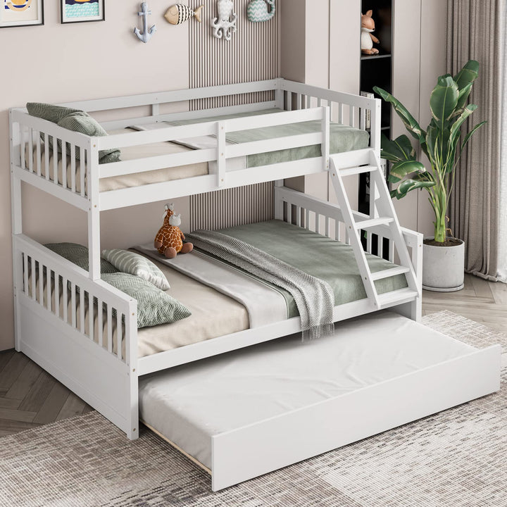 Twin Over Full Bunk Bed with Trundle - Giantex