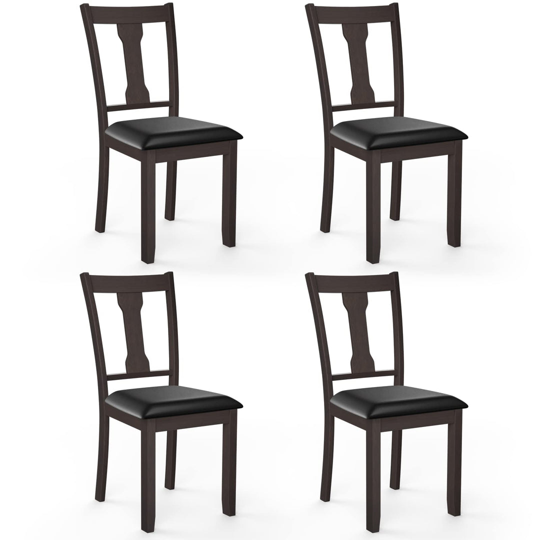 Giantex PVC Leather Modern Wood Dining Side Chair