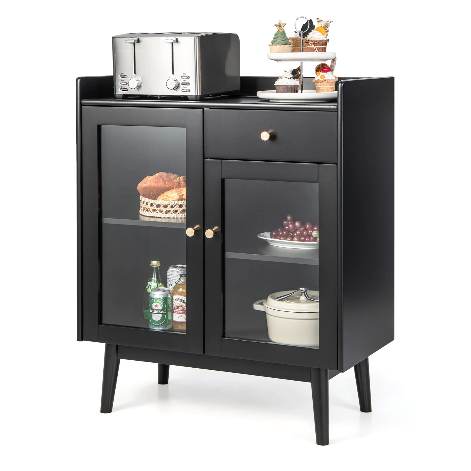 Giantex Buffet Sideboard, Modern Coffee Bar Storage Cabinet