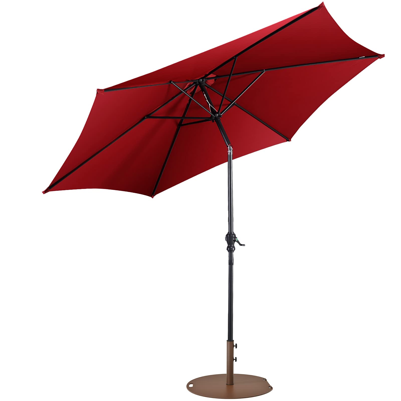 Giantex Patio Umbrella with Base Stand, 9ft Market Umbrella