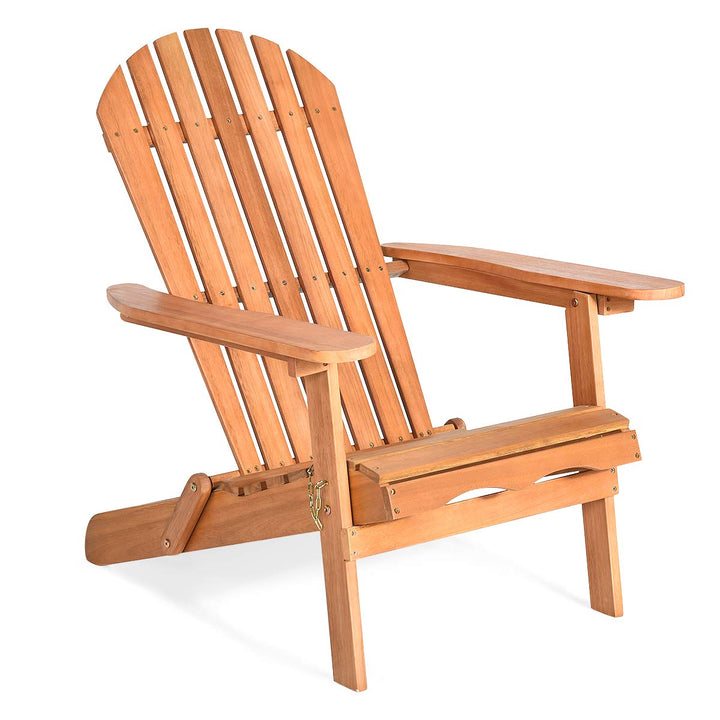 Giantex Adirondack Chair Wooden and Foldable Outdoor Lounger Chair 34"X28"X35.5"