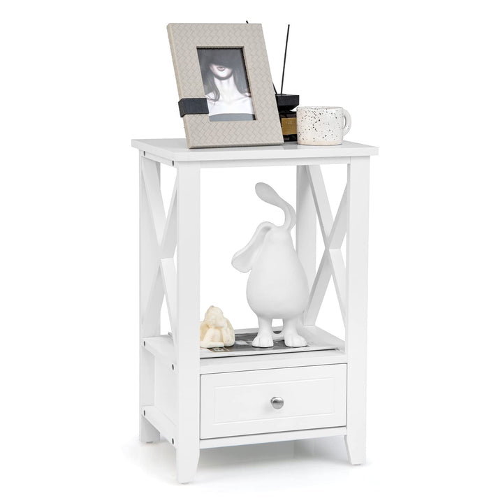 Giantex Modern X-Design Nightstand Set