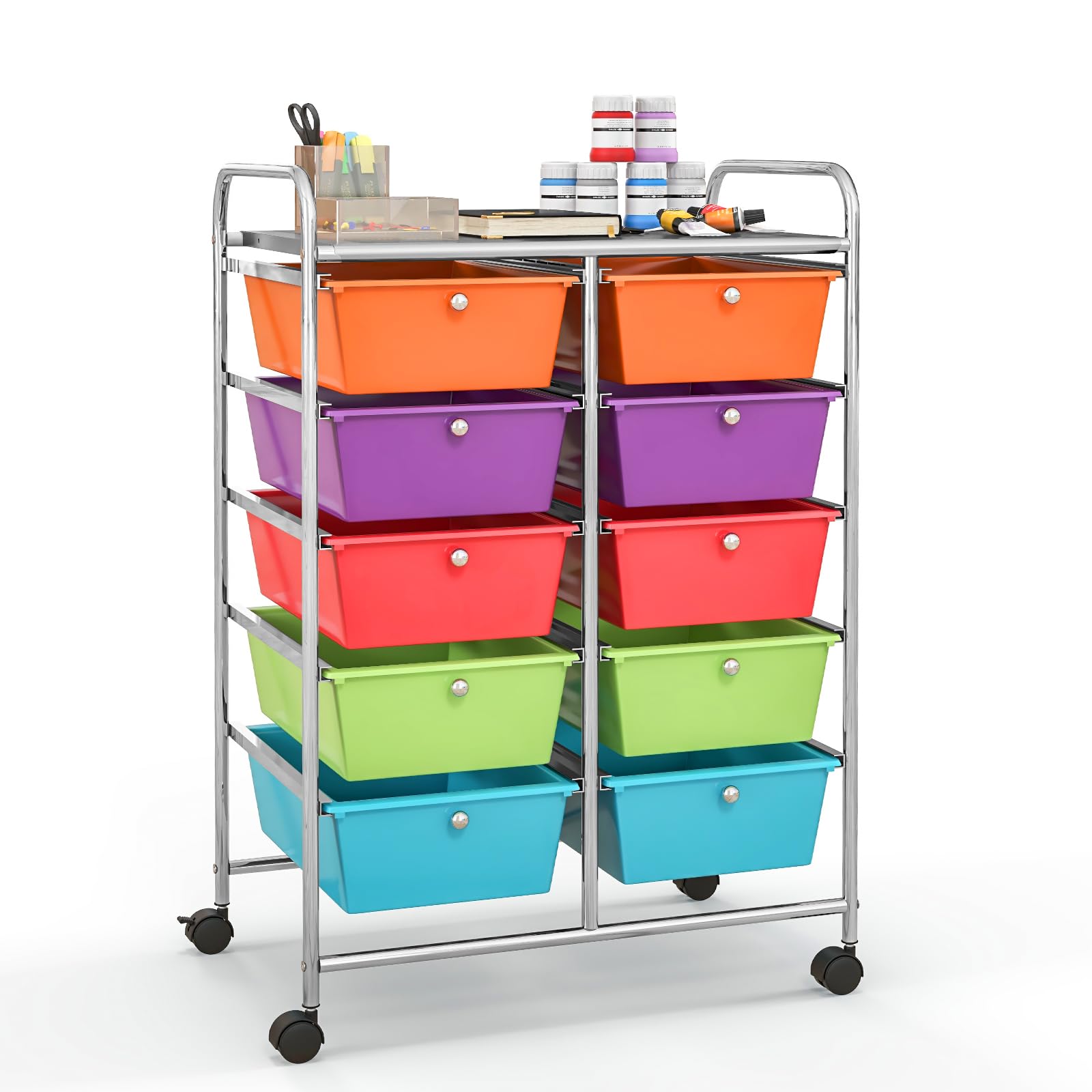 10 Drawers Rolling Cart, Classroom Organizers - Giantex