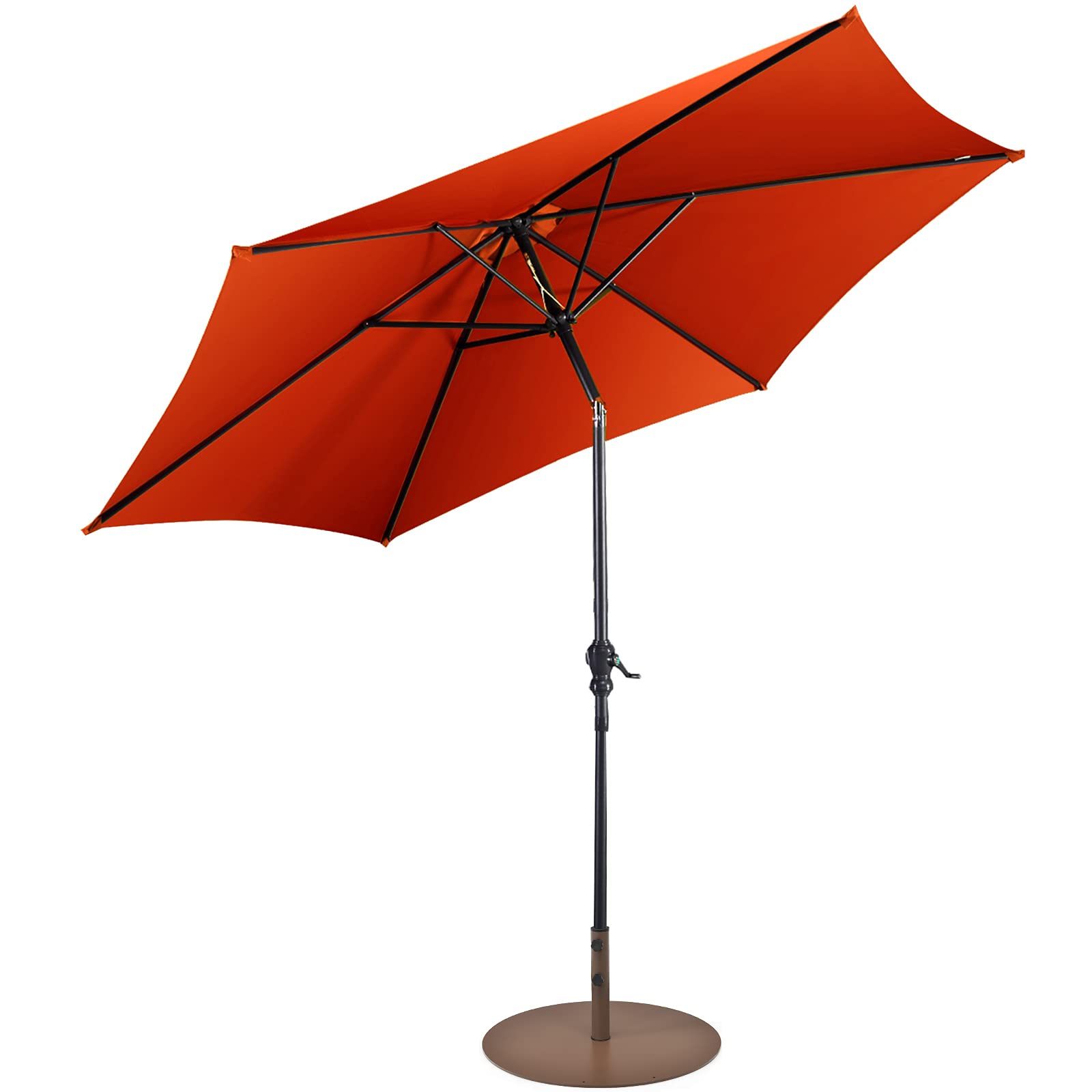 Giantex Patio Umbrella with Base Stand, 10ft Market Umbrella with 59 LBS Heavy-Duty Round Umbrella Stand