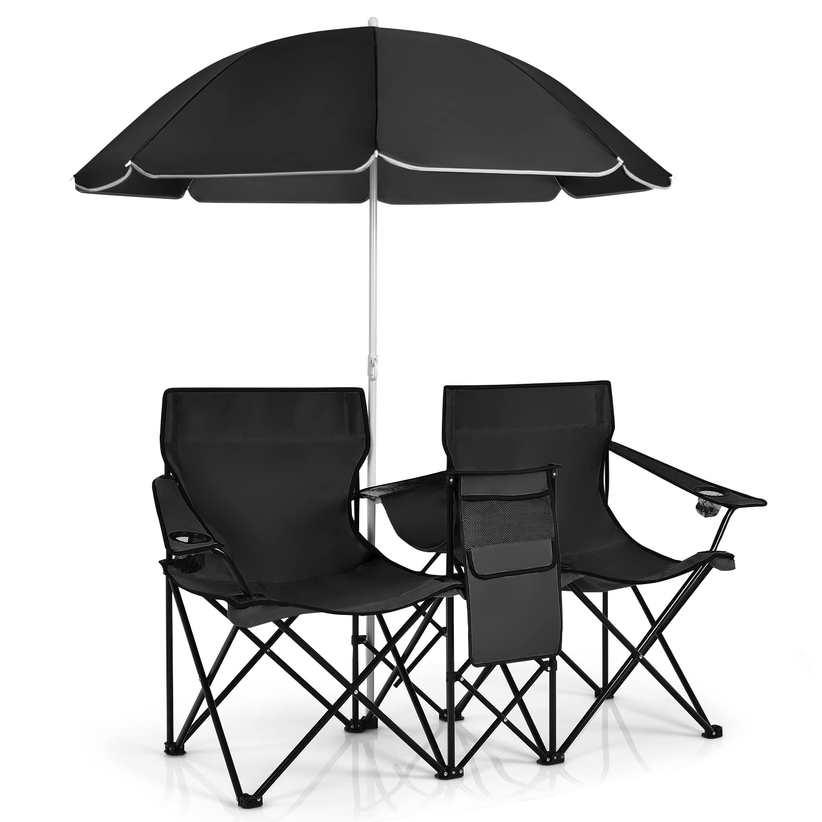 Giantex Camping Chairs Double Folding Chair with Canopy