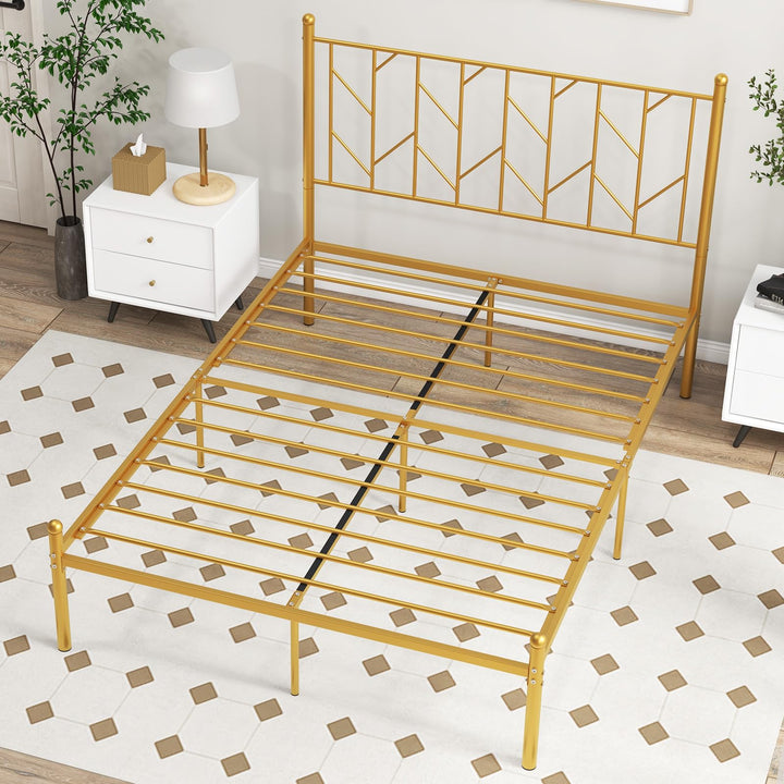 Giantex Metal Bed Frame with Victorian Style Headboard