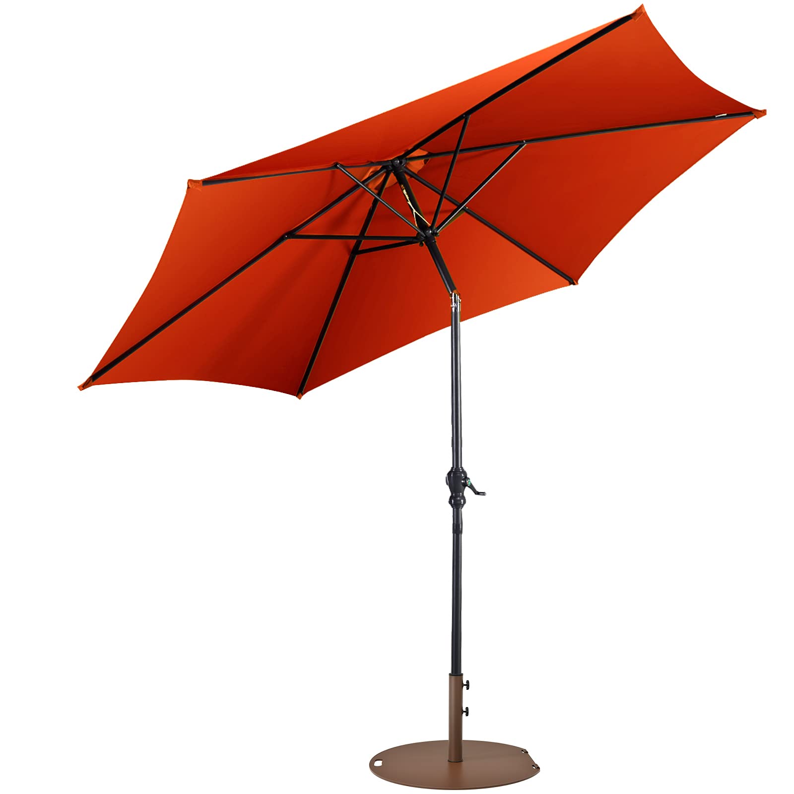 Giantex Patio Umbrella with Base Stand, 9ft Market Umbrella