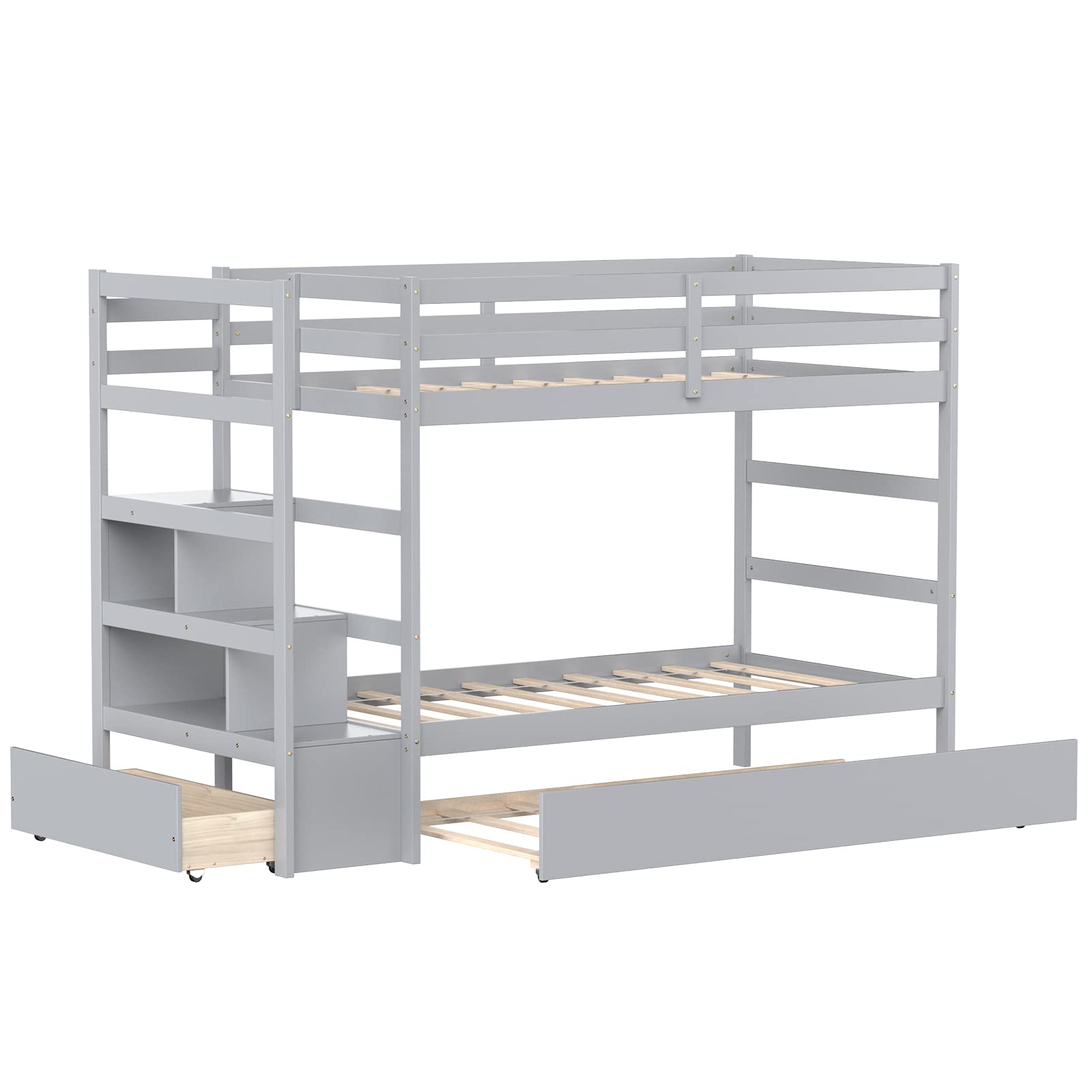 Giantex Twin-Over-Twin Bunk Bed with Trundle