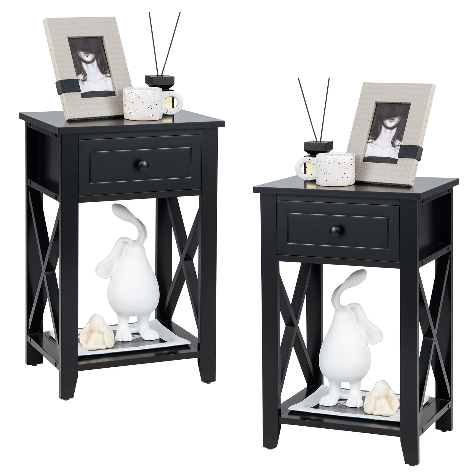 Giantex Modern X-Design Nightstand