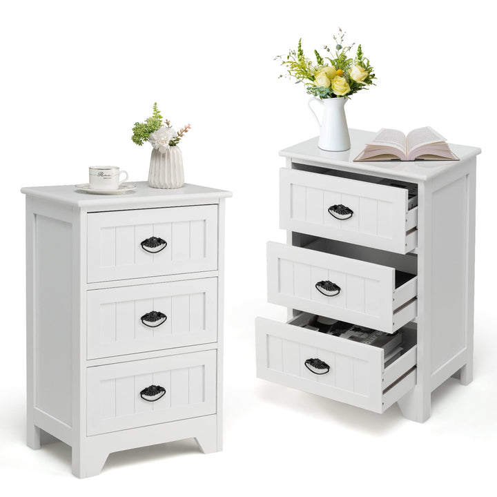 Giantex Nightstand with 3 Drawers, Bedside Table