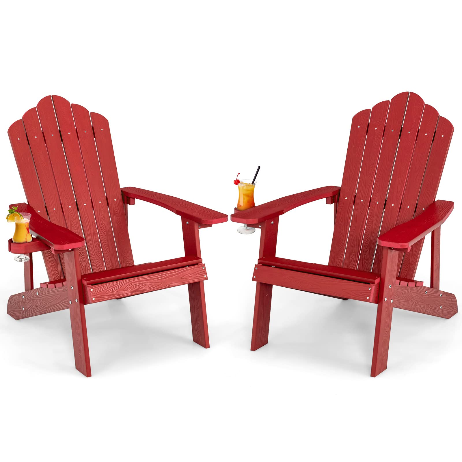 Giantex Outdoor Adirondack Chair, Red