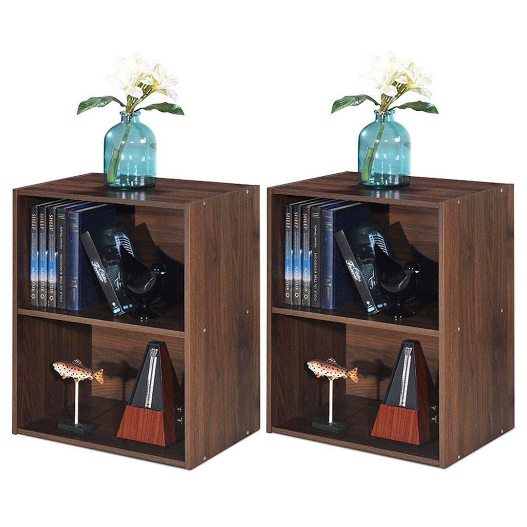 Giantex Bookshelf and Bookcase 2-layer Storage Shelf