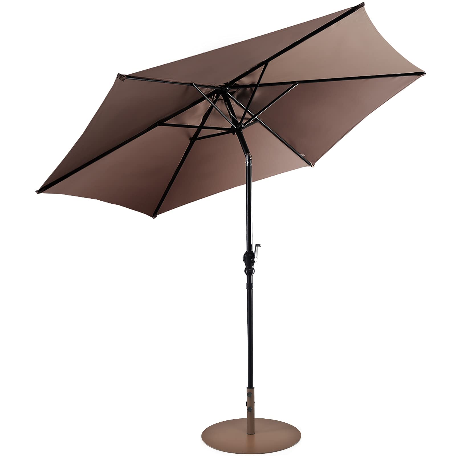 Giantex Patio Umbrella with Base Stand, 10ft Market Umbrella with 59 LBS Heavy-Duty Round Umbrella Stand