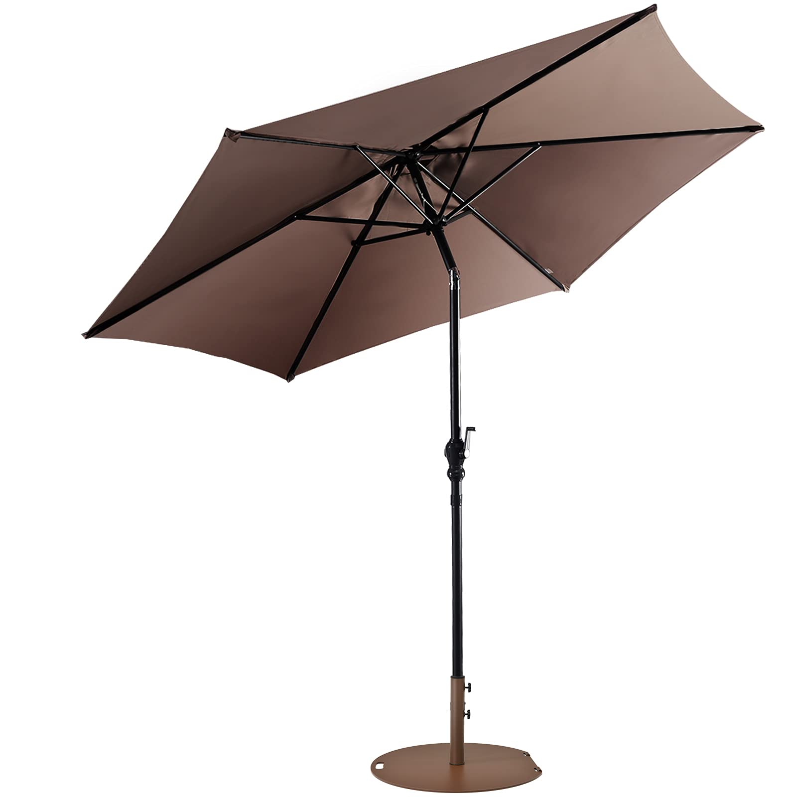 Giantex Patio Umbrella with Base Stand, 9ft Market Umbrella