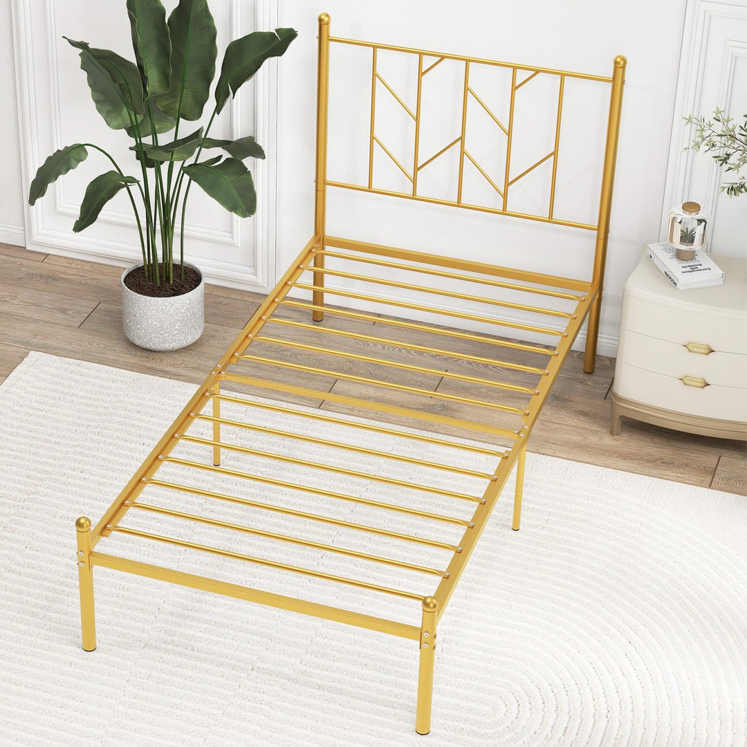 Giantex Metal Bed Frame with Victorian Style Headboard