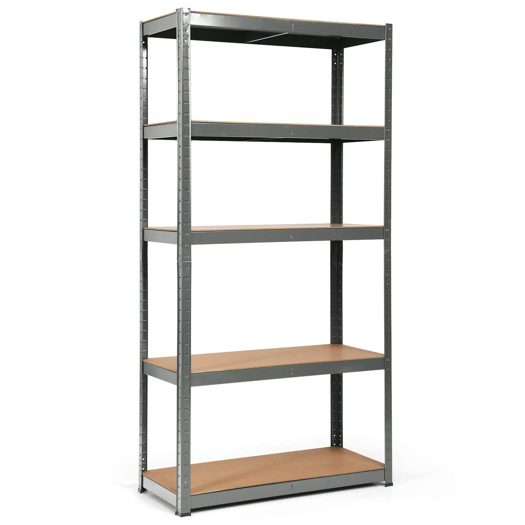 Giantex 2 Pieces Shelving Rack Storage Shelf Steel Garage Utility Rack 5-Shelf Adjustable Shelves