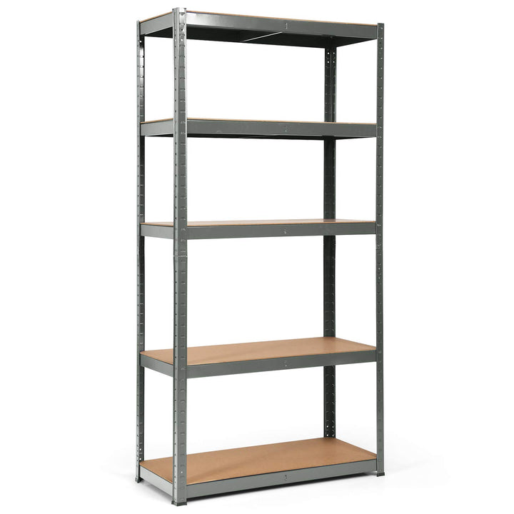 Giantex 2 Pieces Shelving Rack Storage Shelf Steel Garage Utility Rack 5-Shelf Adjustable Shelves