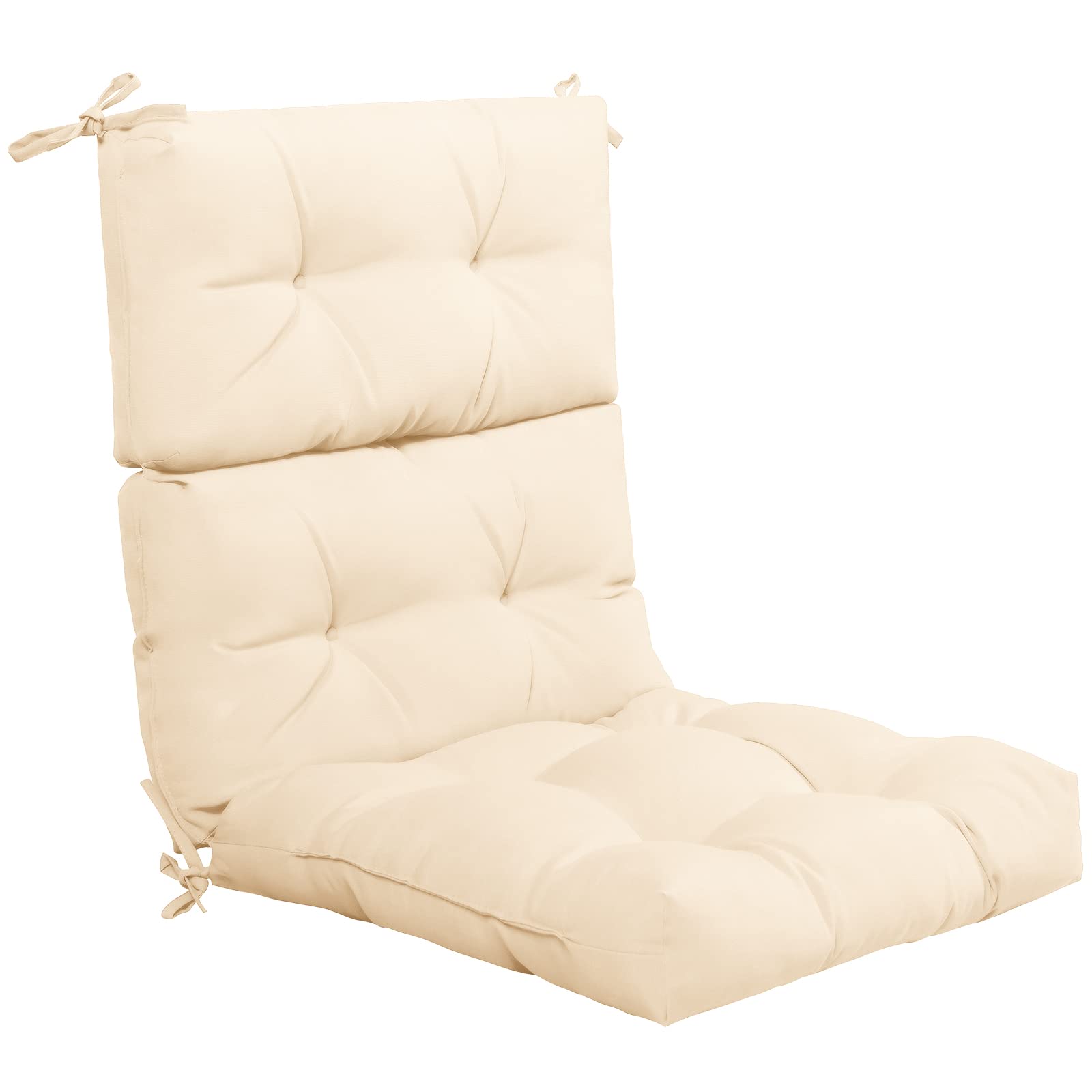 4.5 Inch Thick Outdoor High Back Chair Pads | Tufted Patio Cushion