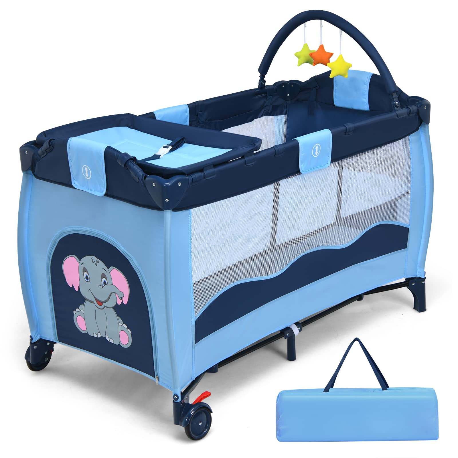 Giantex Nursery Center Playyard Baby Crib Set