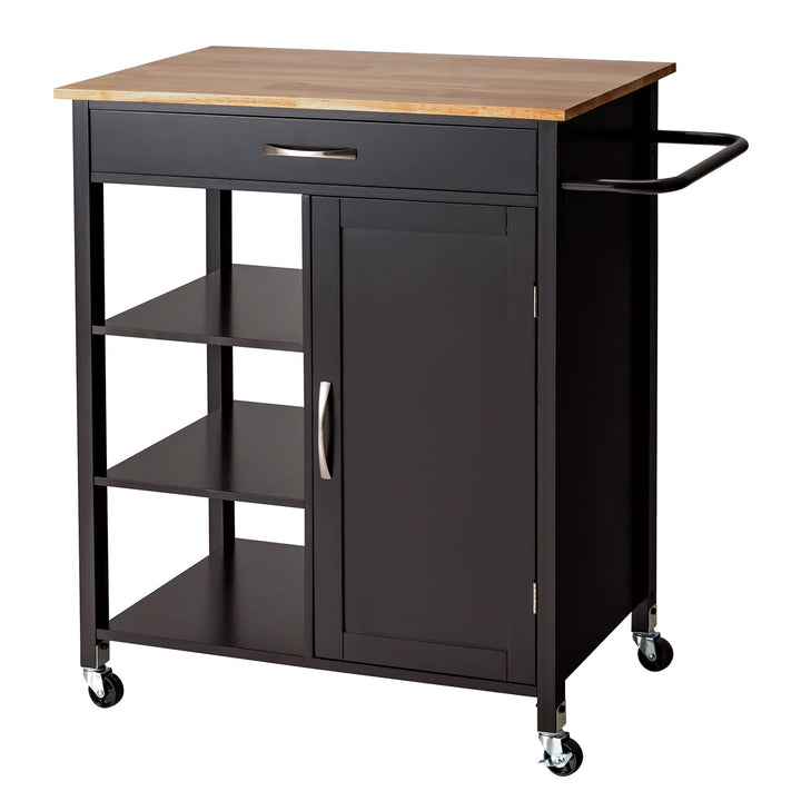 Giantex Kitchen Island - Mobile Kitchen Cart on Wheels, 1-Door Storage Cabinet, Large Drawer, 3 Tier Shelves