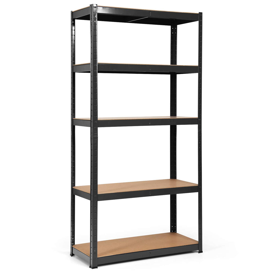 Giantex 2 Pieces Shelving Rack Storage Shelf Steel Garage Utility Rack 5-Shelf Adjustable Shelves