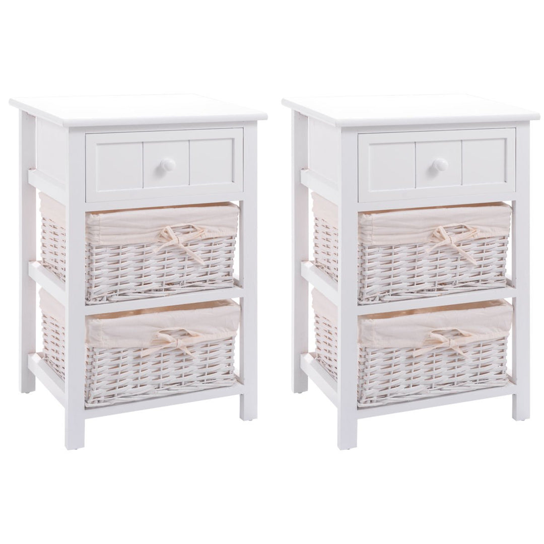 Giantex Nightstand with Drawers Wooden