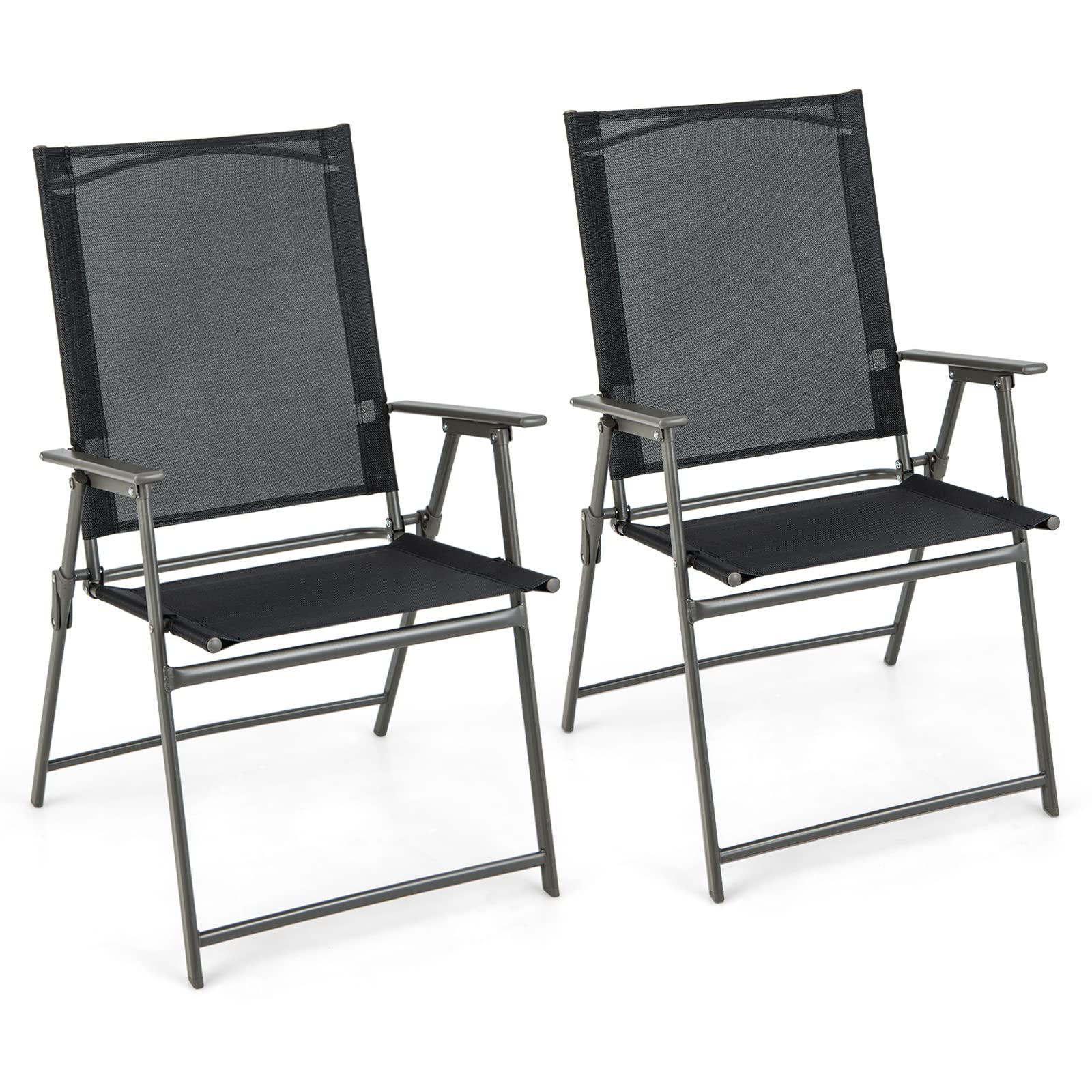 Patio Folding Chairs Set - Giantex