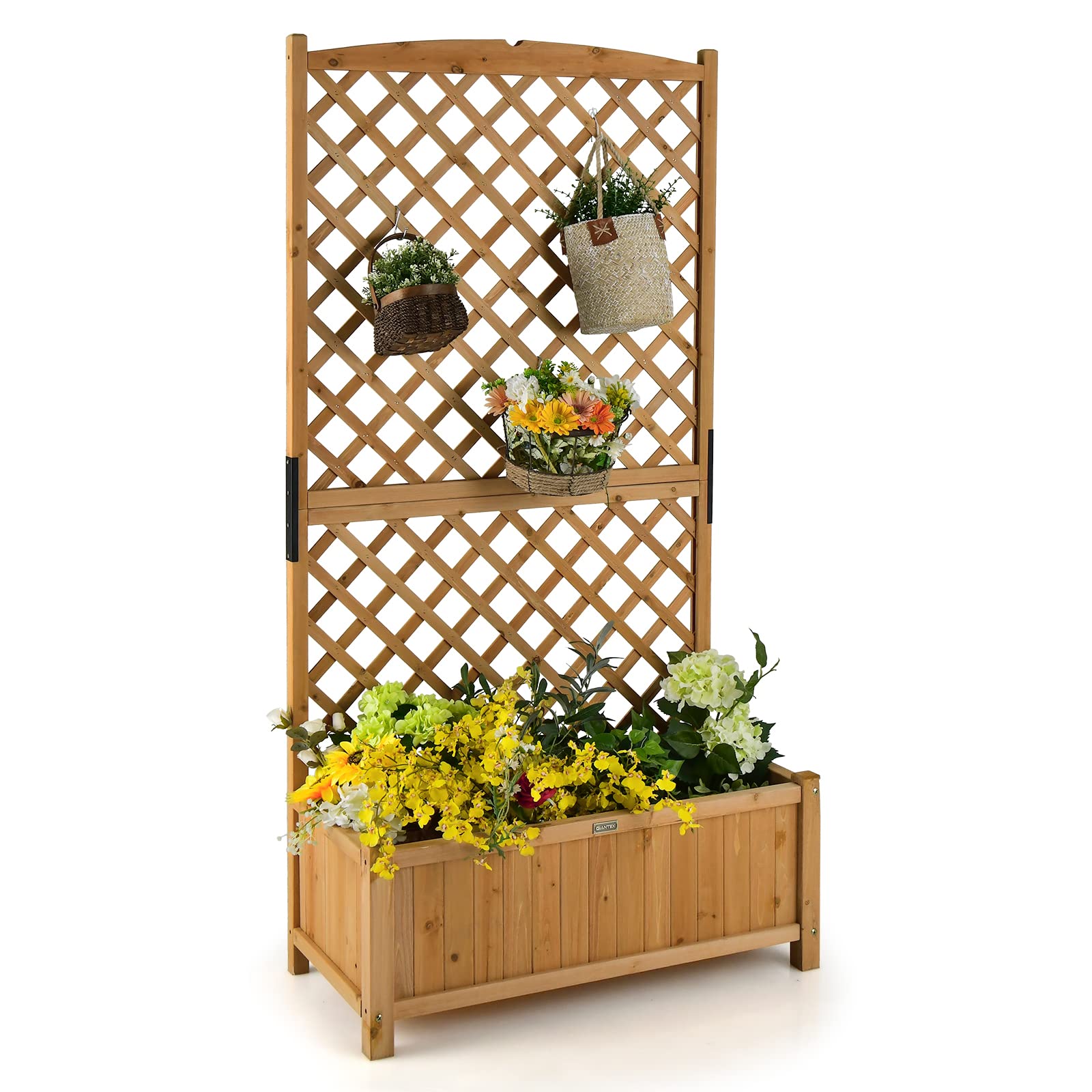 Planter Raised Bed with Trellis - Giantex