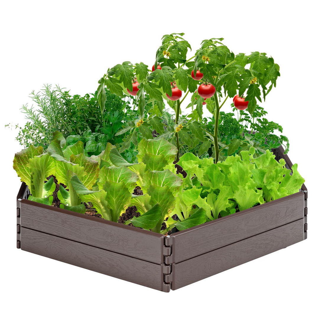 Giantex Planter Raised Bed, 8 Inch Deep, Brown