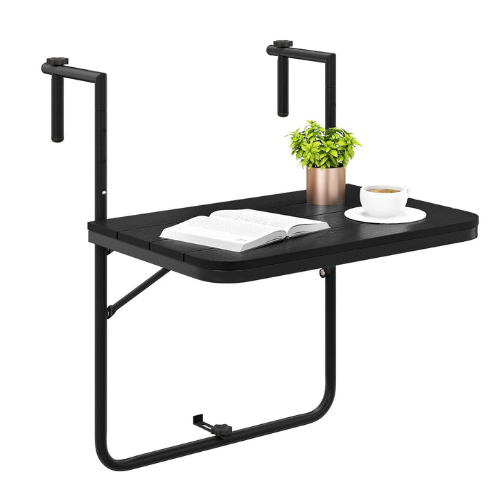 Giantex Outdoor Folding Hanging Table - Balcony Railing Table w/ 3-Level Height