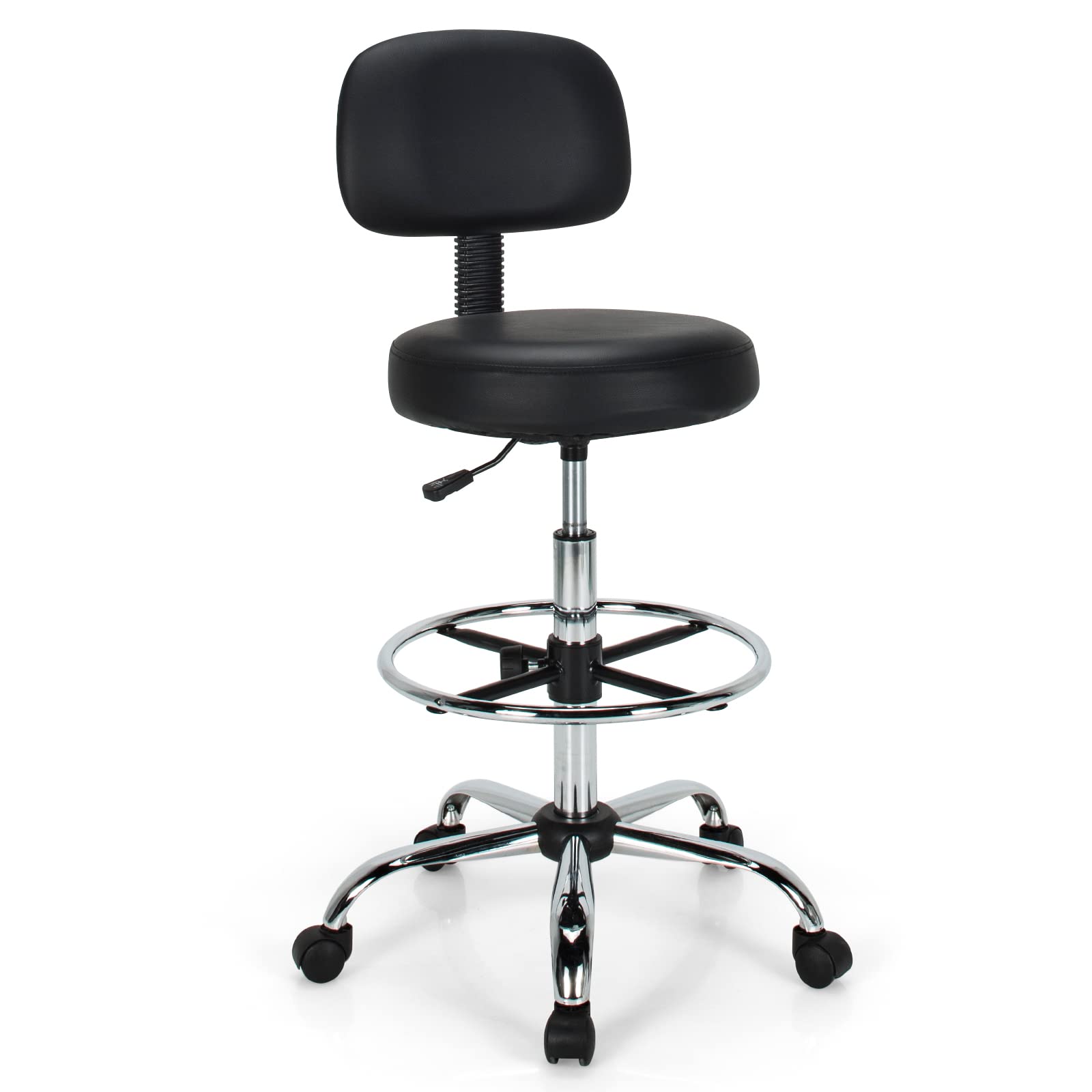 Giantex PU Leather Drafting Chair, Tall Office Chair