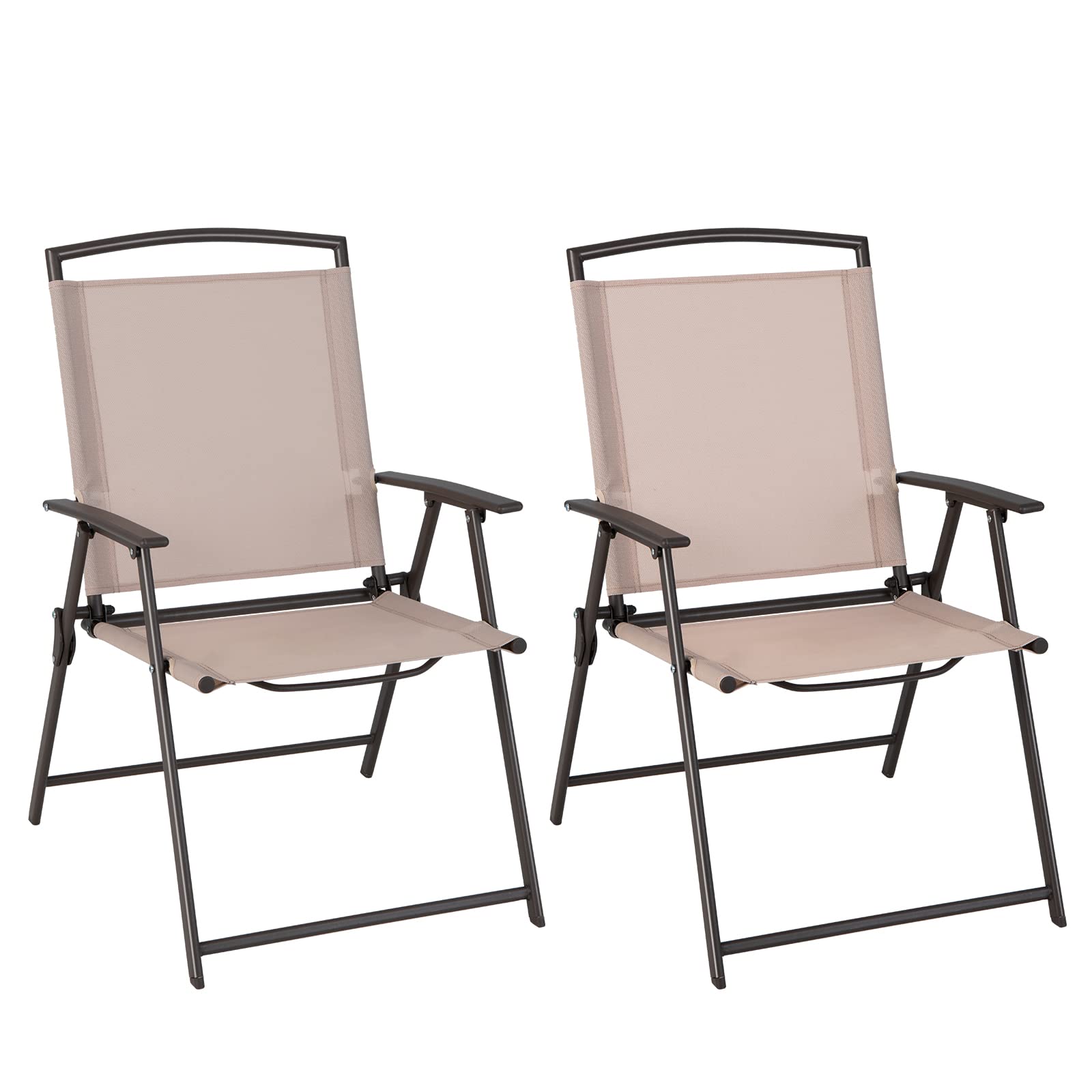 Giantex Set of 4 Patio Folding Chairs - Outdoor Sling Chairs