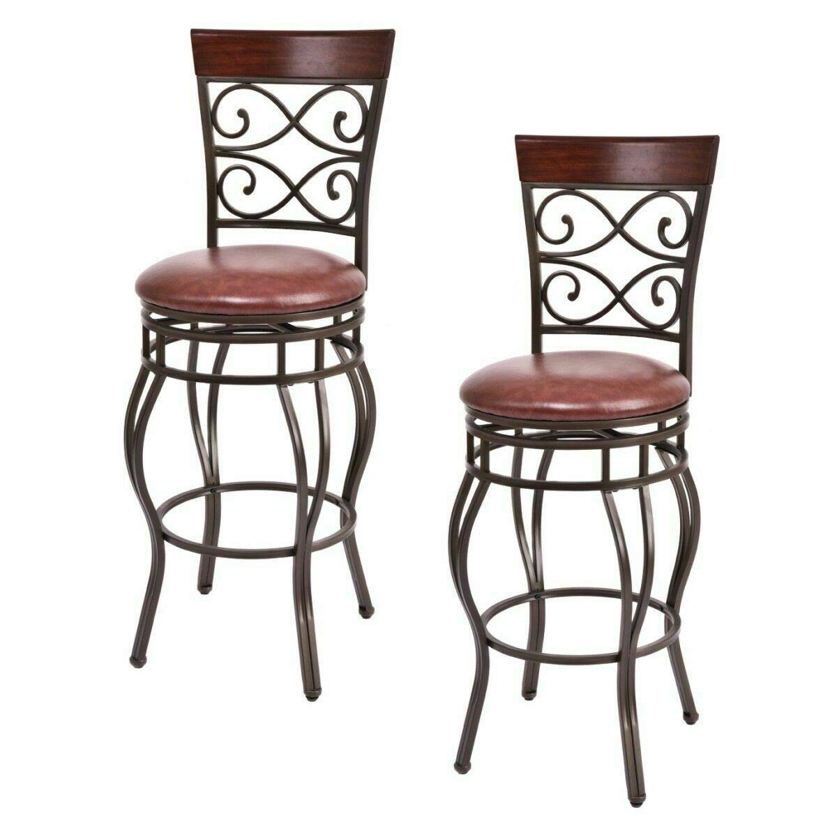 Giantex Bar Stools Set of 2, 360 Degree Swivel, 30" Counter Height Bar Stools