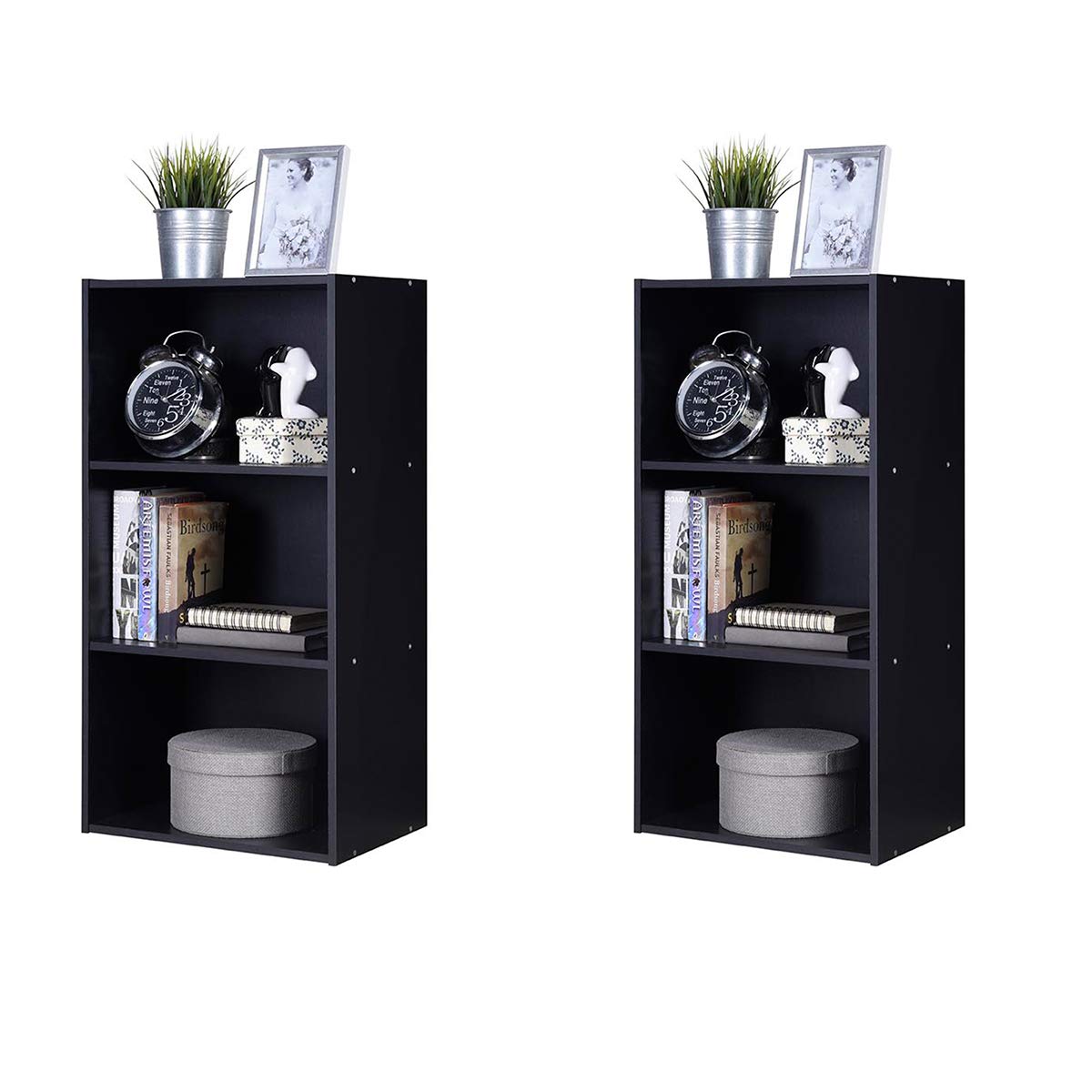 3 Shelf Bookcase Book Shelves Open Storage Cabinet