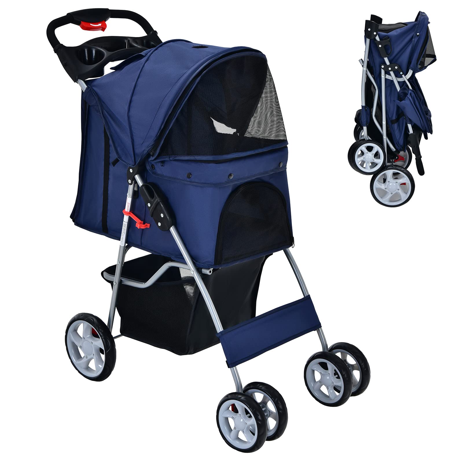  Pet Stroller for Small Medium Dogs Cats Puppy - Giantex