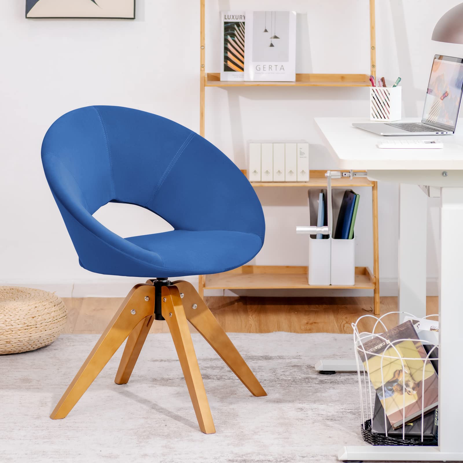 Swivel Accent Chair, Modern Office Chair, Velvet Vanity Chair for Living Room, Bedroom