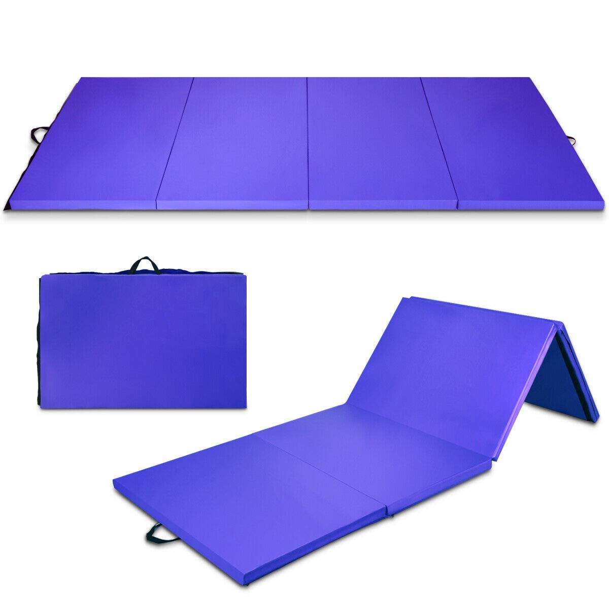 Costway 4'X 8'X 2'' Folding Gymnastics Exercise Mat w/Handle Aerobics Stretch Yoga