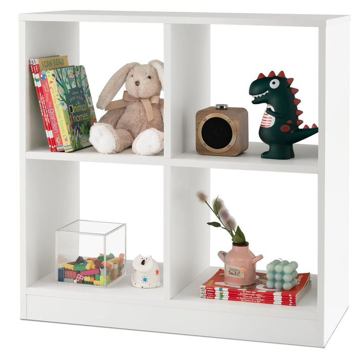 Giantex 4-Cube Bookcase - 2-Tier Bookshelf Open Back