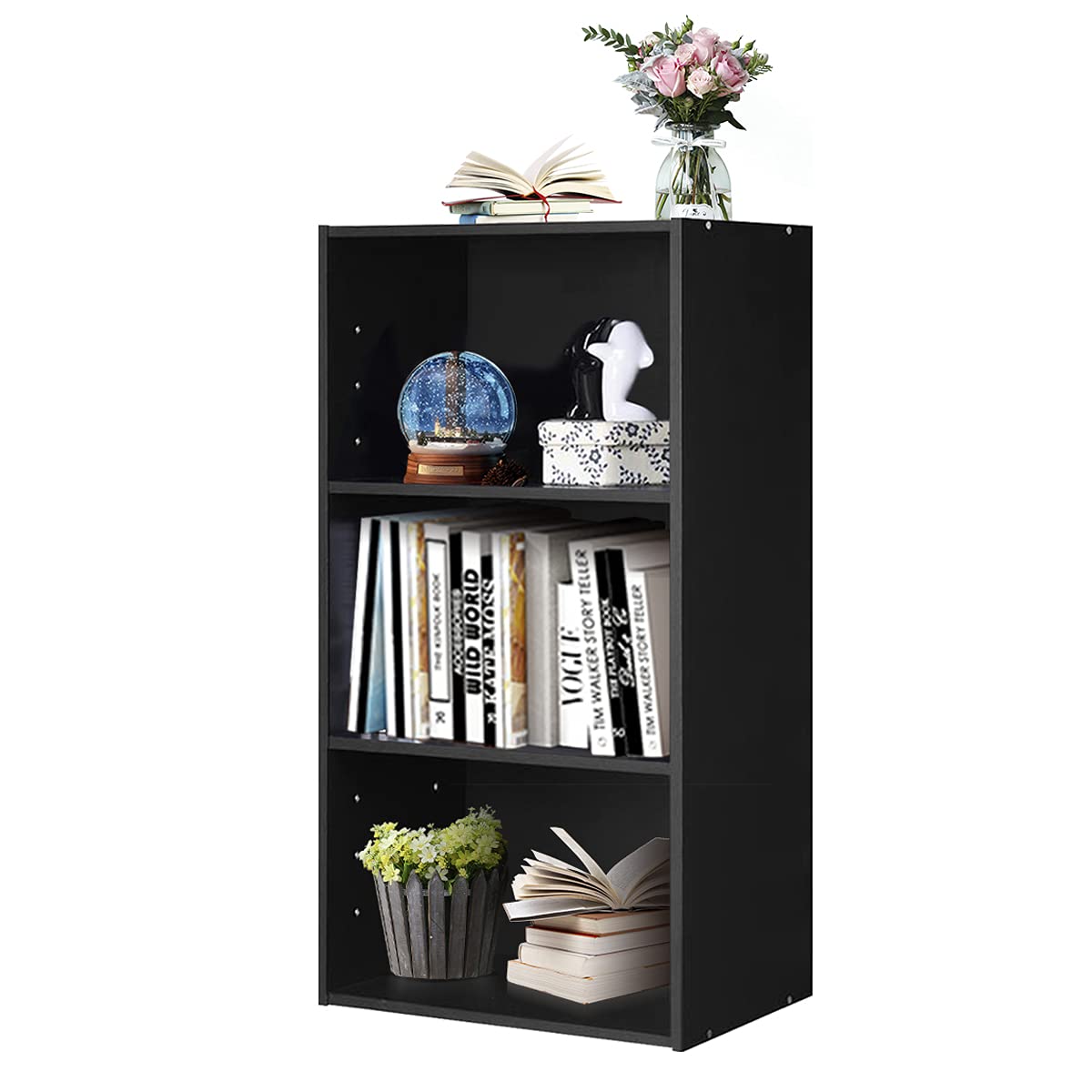 3 Shelf Bookcase Book Shelves Open Storage Cabinet