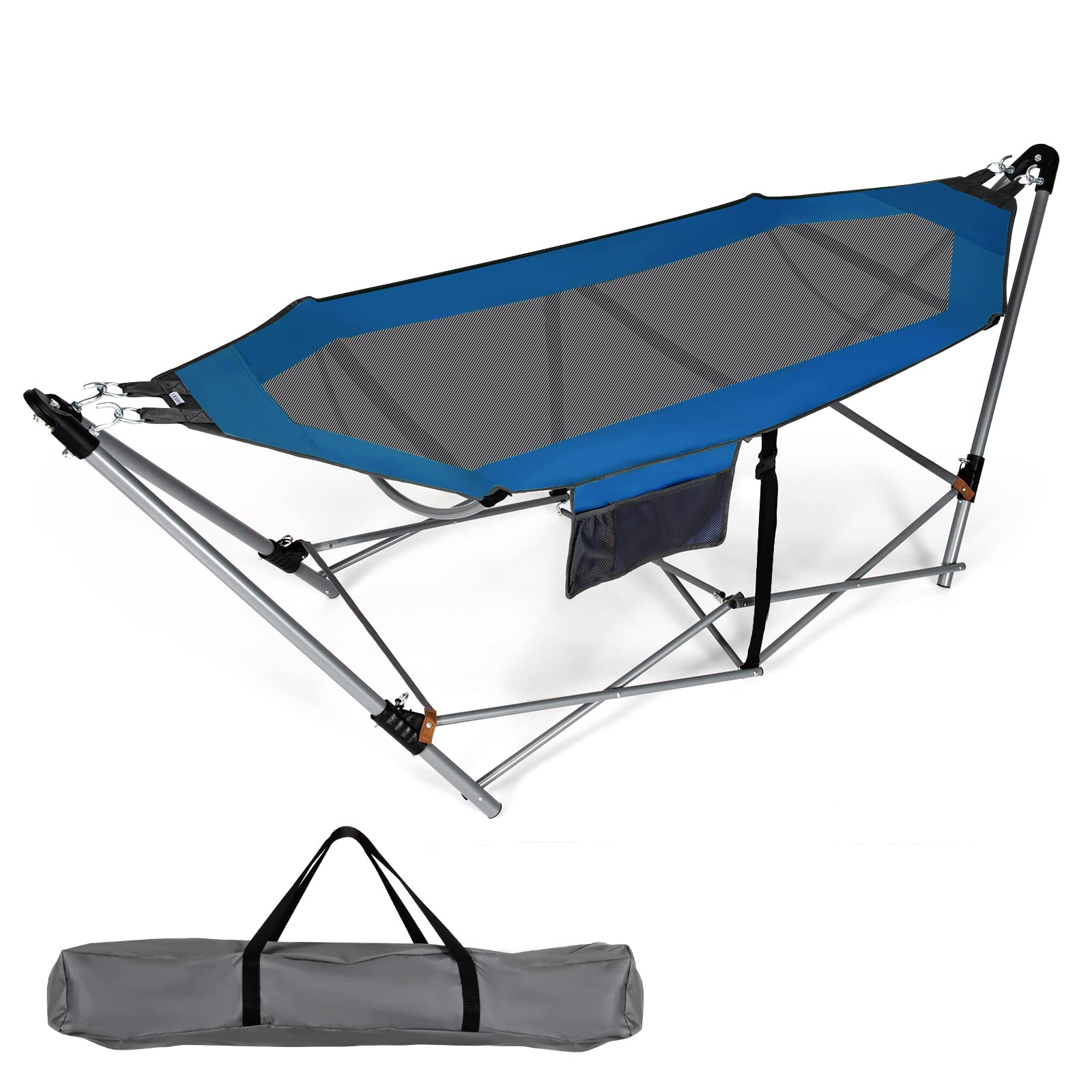 Portable Folding Lounge Camping Bed with Hammock Stand Giantex