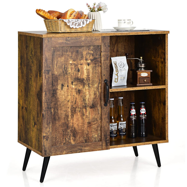 Giantex Mid-Century Storage Cabinet, Buffet Sideboard with Single Door & Adjustable Shelves