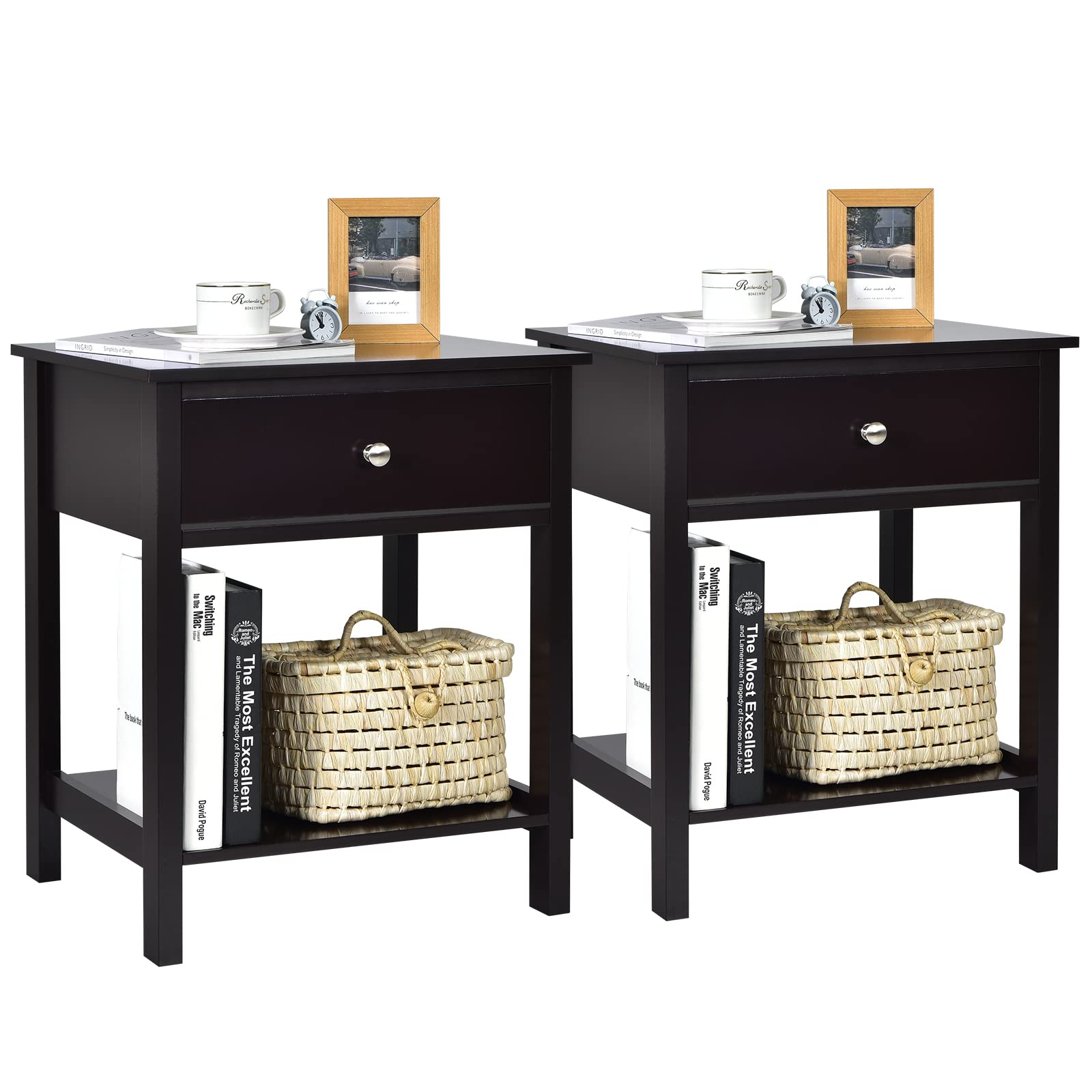 Multifunctional Bedside Sofa Side Table, Accent Home Furniture w/Stable Frame