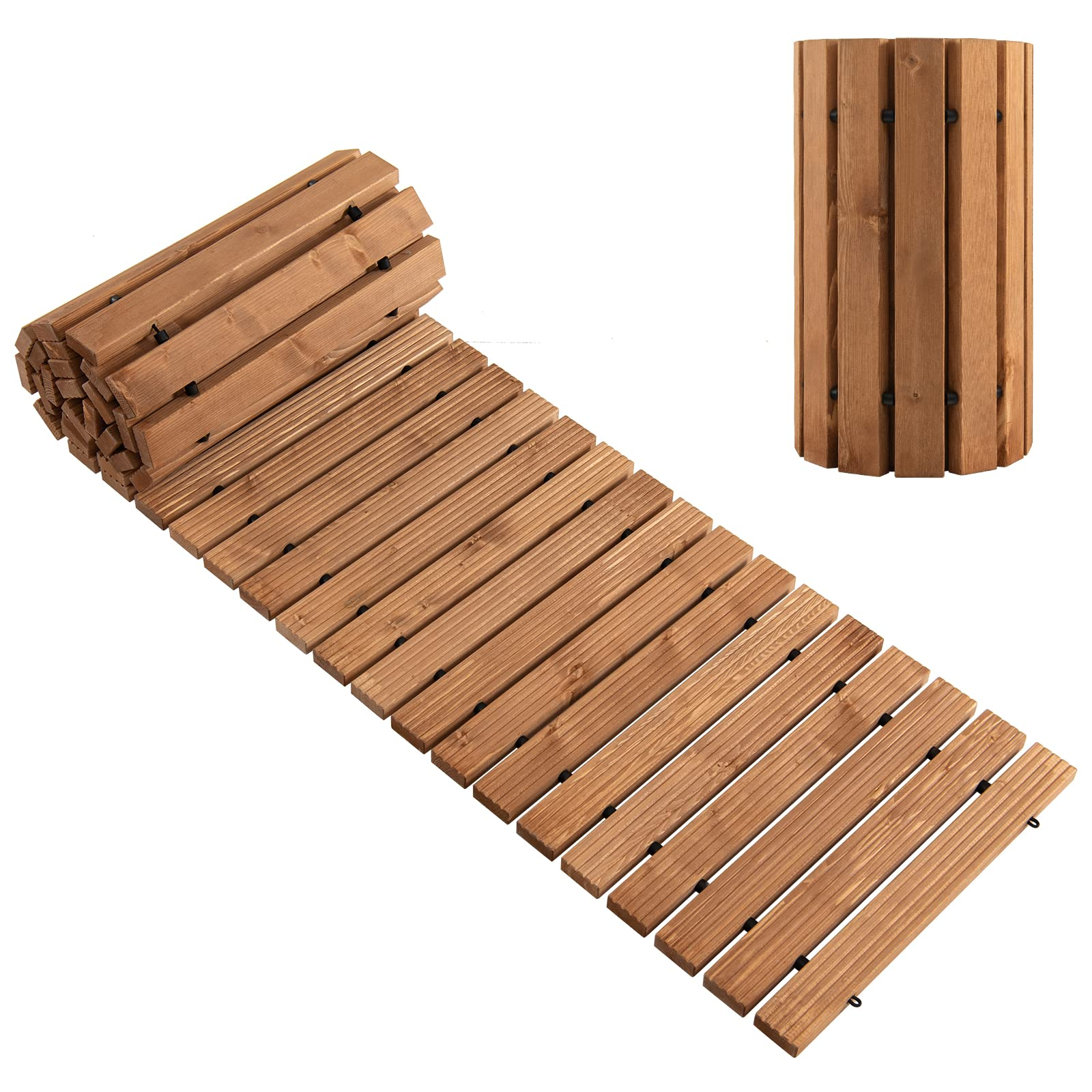 Giantex 8ft Wooden Garden Pathway