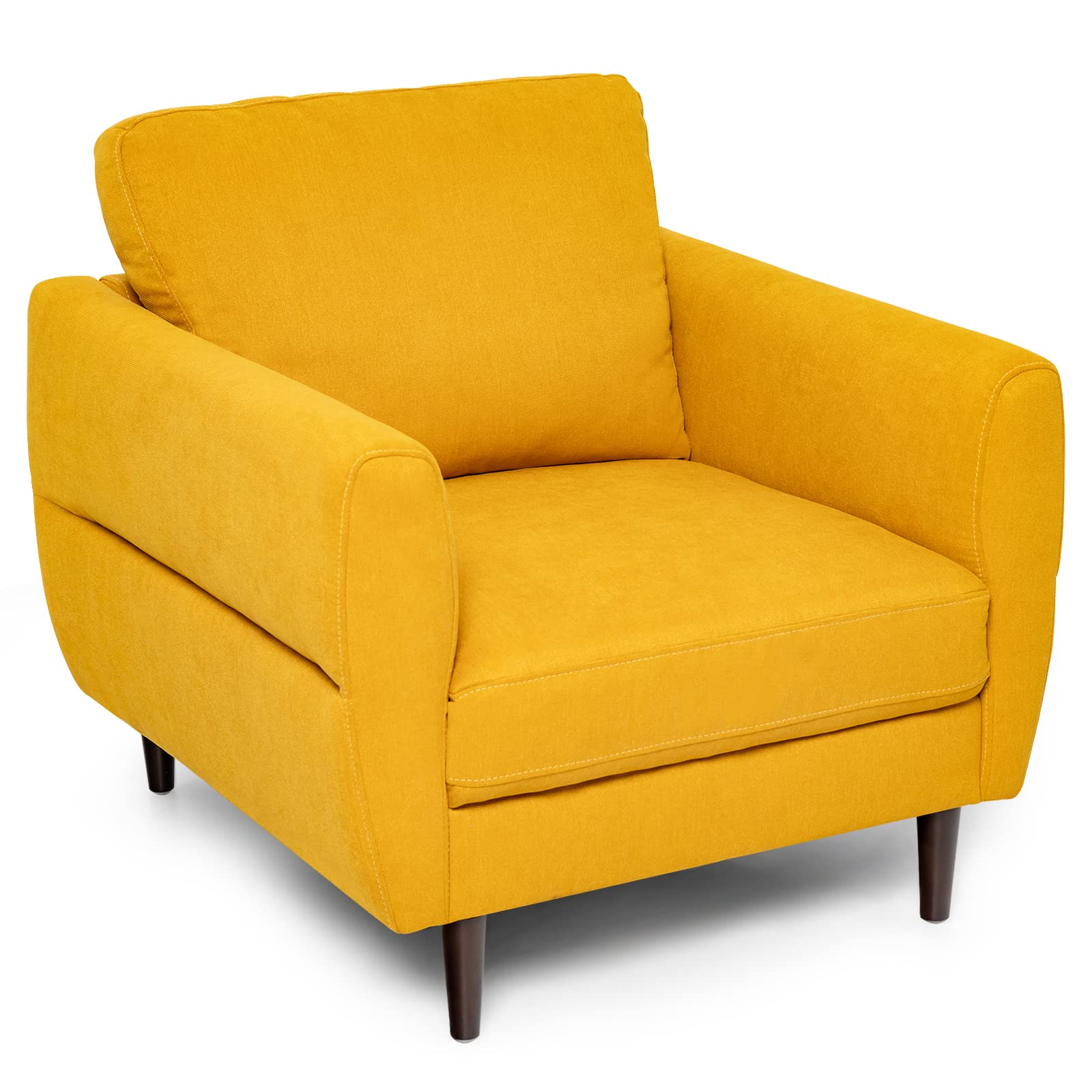 Giantex Sofa Chair, Upholstered Mid-Century Modern Accent Chair