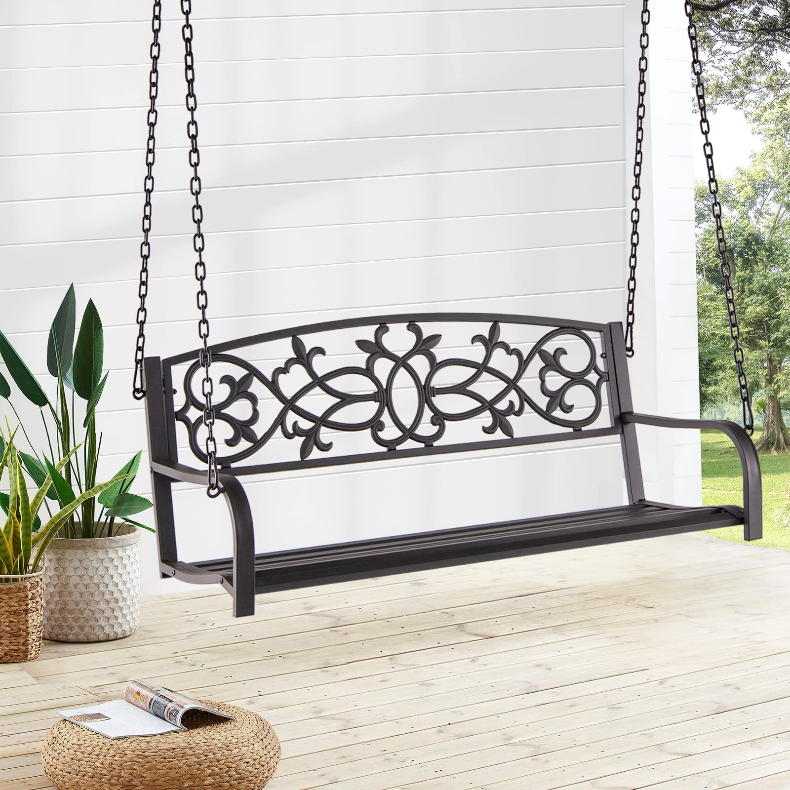 Giantex Patio Metal Porch Swing