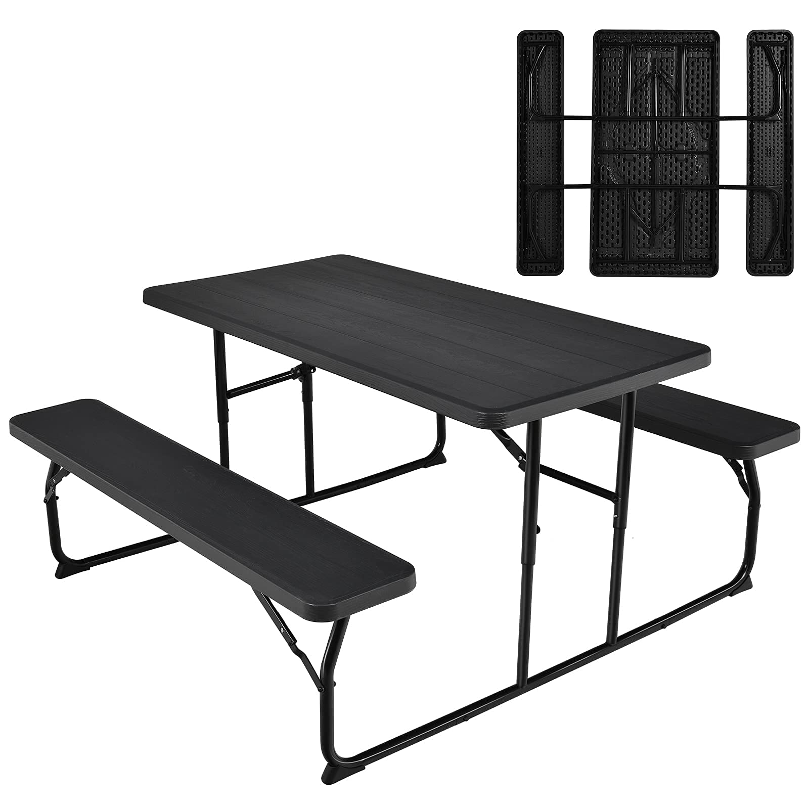 Giantex Folding Picnic Table Bench Set, Outdoor Dining Table Set