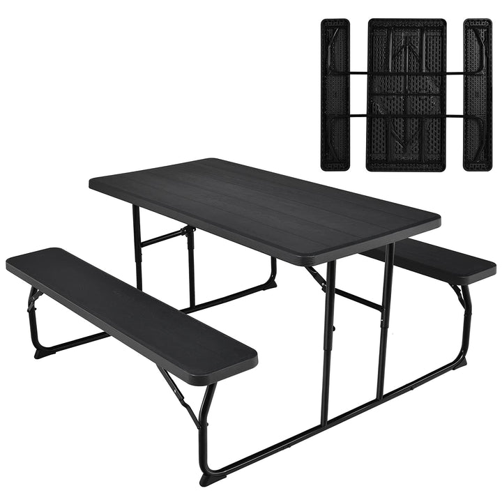 Giantex Folding Picnic Table Bench Set, Outdoor Dining Table Set
