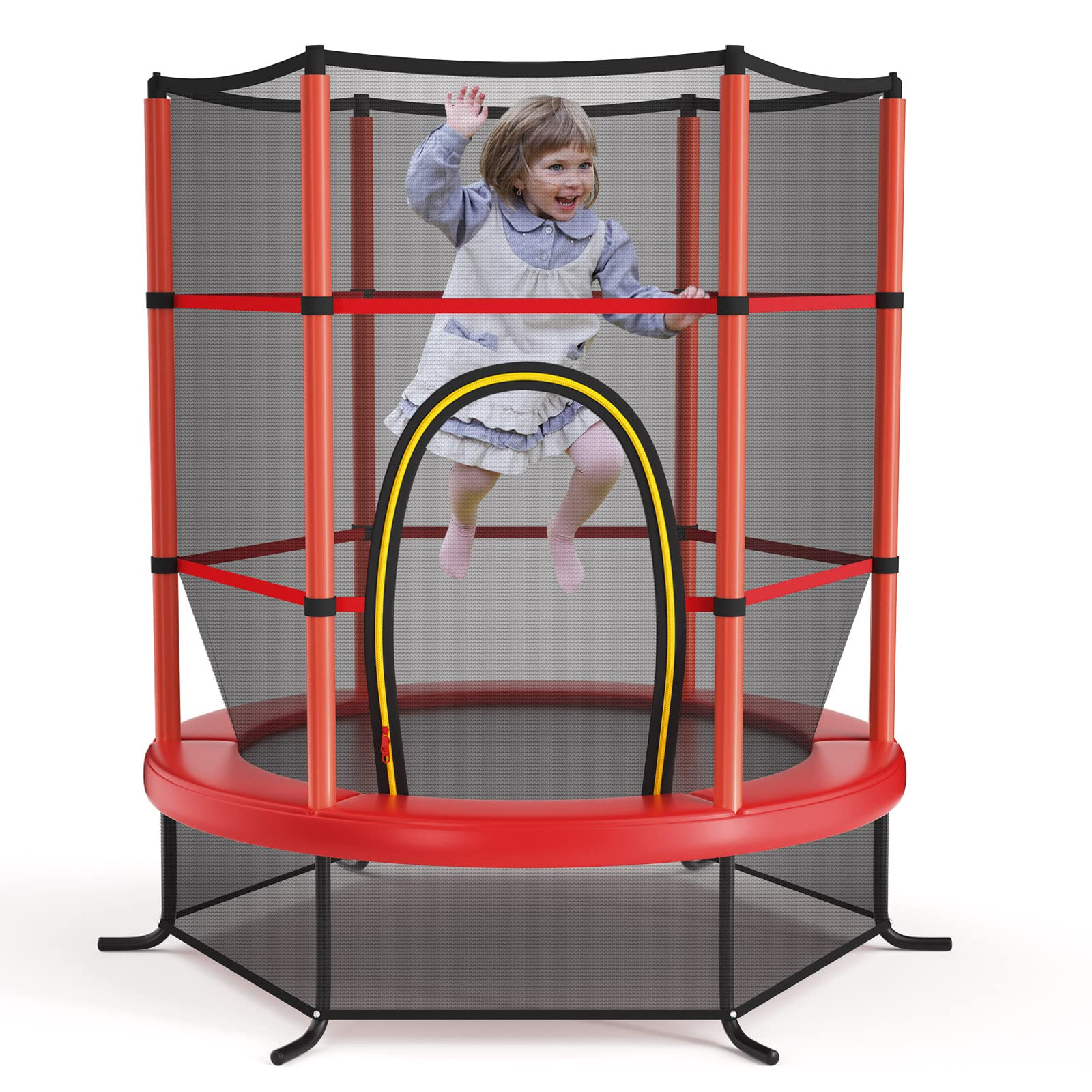55" Kids Trampoline with Safety Enclosure Net - Giantex