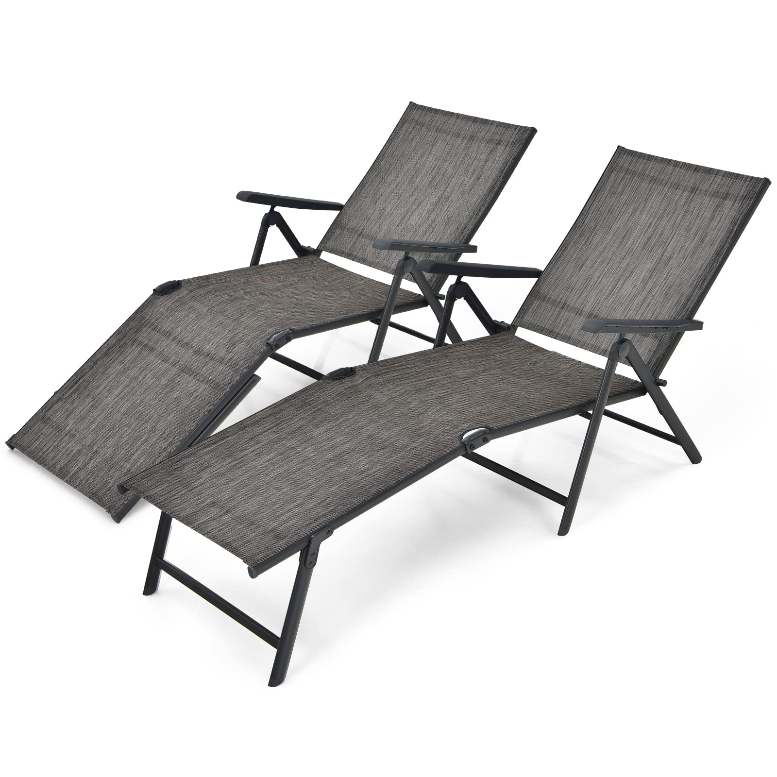 Outdoor Sunbathing Chair W/ 5-Position Backrest | Patio Lounge Chair